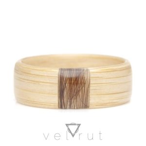 Dikey Saç Tutamlı Sarma Ahşap Yüzük