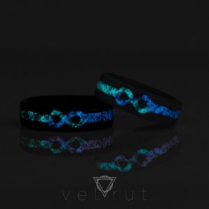 velrut fosforlu turkuaz lapis lazuli taş sonsuzluk işareti gri ayous ağacı sarma ahşap yüzük 4